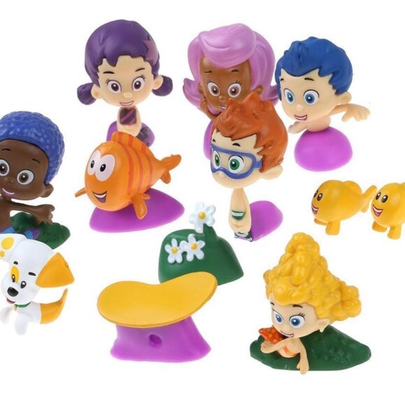 12pc Bubble Guppies Playset Molly Gil 12 Figure Cake Topper Toy Doll Set Cupcake - Picture 2 of 2